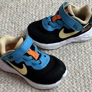Nike Revolution Toddler Boy's Size 5C Black Blue Sneakers Shoes FB2719-001